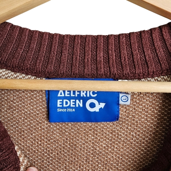 Aelfric Eden Knit Kitschy Speed Racing Zip Up Cardigan Jacket Size Large - Picture 6 of 7